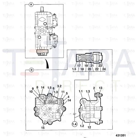 JCB Part No.# 20/952543, Pump assembly, ser - JCB Spare Parts