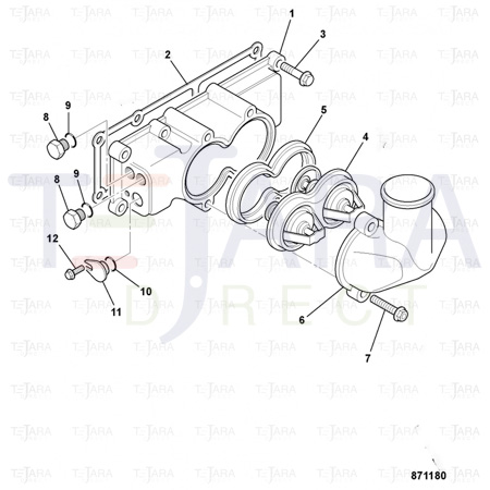 JCB Part No.# SC1424285, Housing thermostat - JCB Spare Parts