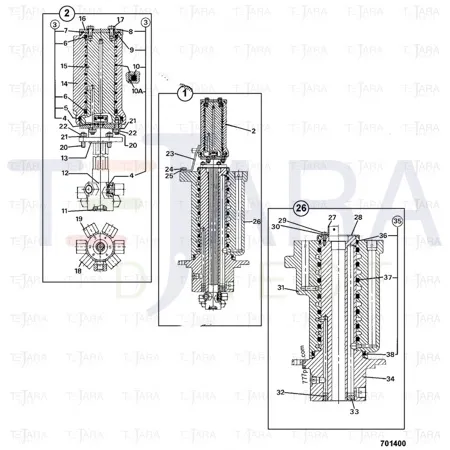 JCB Part No.# 6900/0117, Kit-repair rotary coupling - JCB Spare Parts