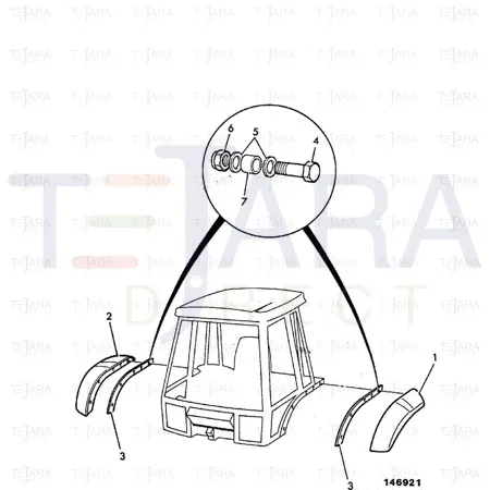 JCB Part No.# 123/02469, FENDER LH - JCB Spare Parts
