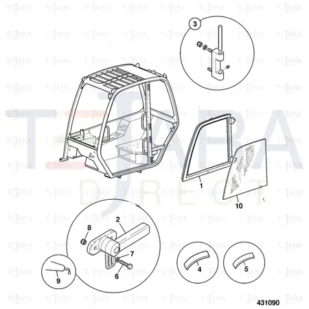 JCB Part No.# 813/10265, GASKET REAR WINDOW - JCB Spare Parts