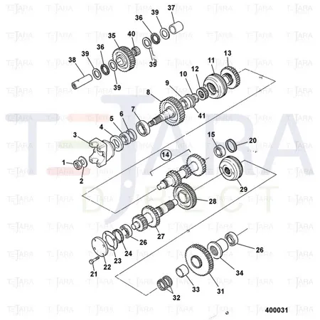 JCB Part No.# 459/70275,  SettingNUT MAINSHAFT - JCB Spare Parts