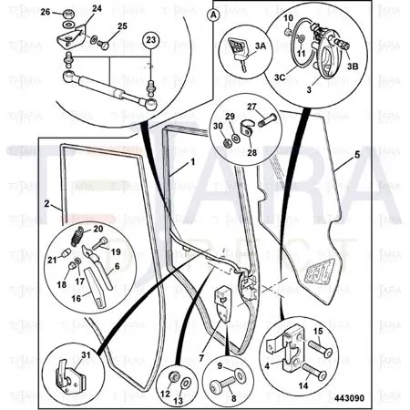 JCB Part No.# 331/23358, RUBBER DOOR SEAL- Vulcanised ring 4260m - JCB Spare Parts