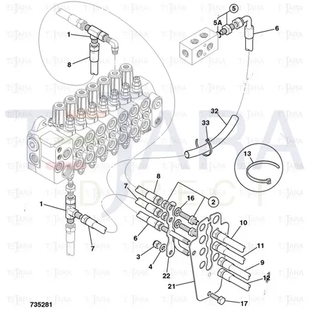 JCB Part No.# 649/51246, HOSE 1/4BSP 1440mm - JCB Spare Parts