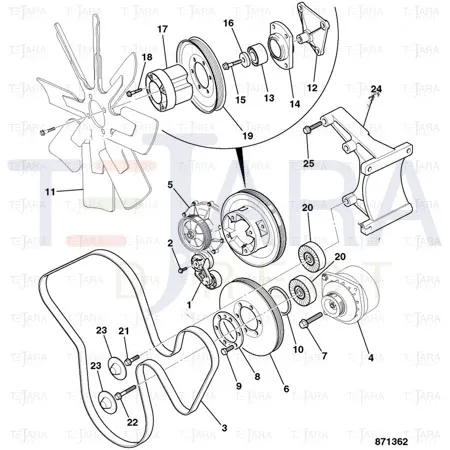 JCB Part No.# SC1743665, Pulley fan drive r - JCB Spare Parts