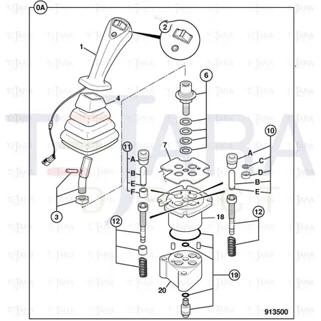 JCB Part No.# 25/223247, RH FOOT CONTROL JOYSTICK - JCB Spare Parts