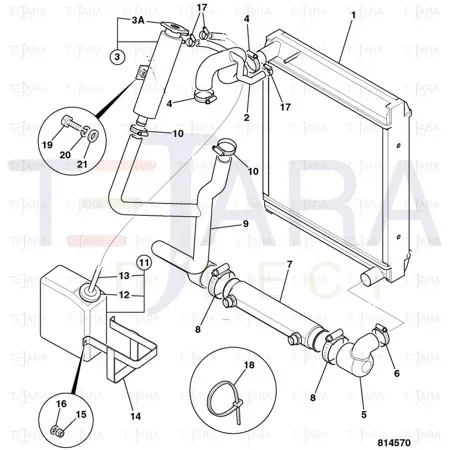 JCB Part No.# 332/V8926, COOLER HOSE HF - JCB Spare Parts