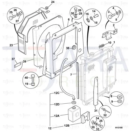 JCB Part No.# 232/70104, BOTTLE - JCB Spare Parts
