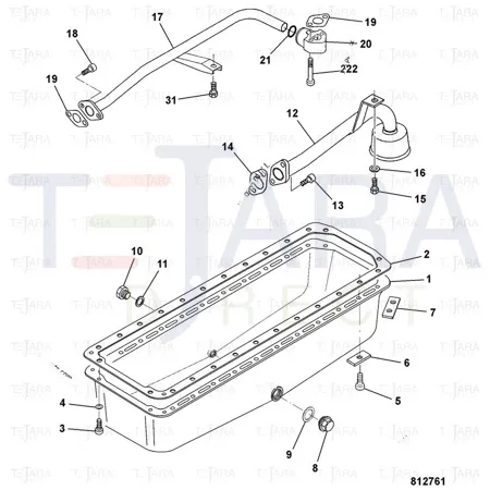 JCB Part No.# 02/950399, Pipe oil suction - JCB Spare Parts
