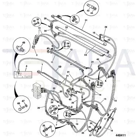 JCB Part No.# 629/80108, HOSE 5/8BSP 9760mm - JCB Spare Parts