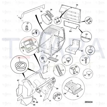 JCB Part No.# 162/02639, PANEL STEER COLUMN - JCB Spare Parts
