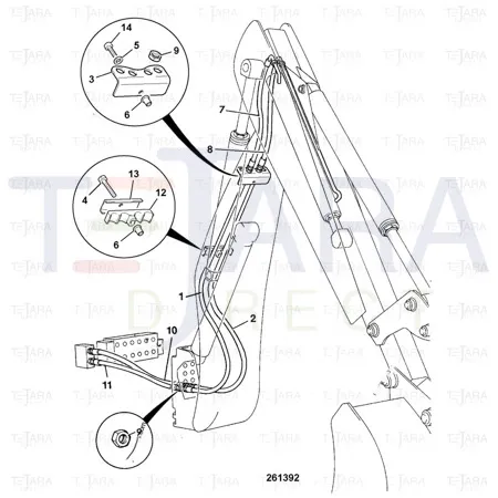 JCB Part No.# 613/09204, HOSE 1/2BSP 1910mm - JCB Spare Parts