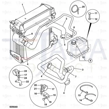 JCB Part No.# 332/C0480, BOTTOM HOSE 2ws CAC - JCB Spare Parts