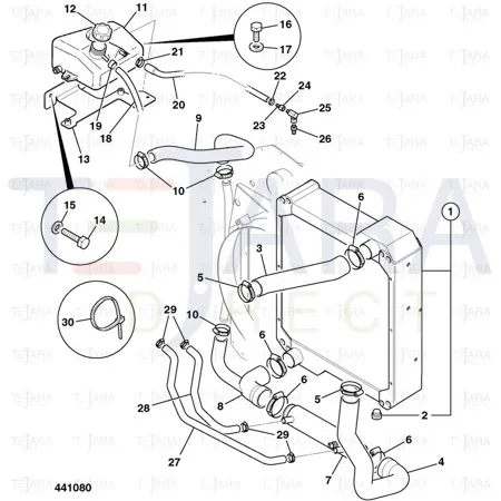 JCB Part No.# 834/10698, HOSE,BOTTOM - JCB Spare Parts