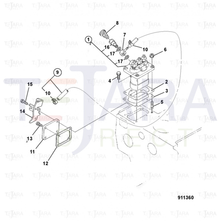 JCB Part No.# 02/601283, Pipe Fuel, Assy - JCB Spare Parts