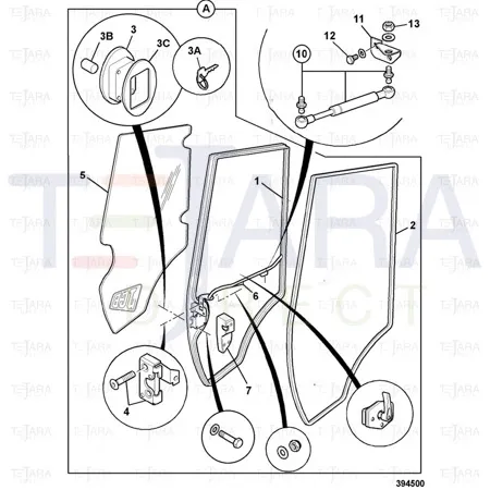 JCB Part No.# 813/10185, DOOR HANDLE GASKET - JCB Spare Parts