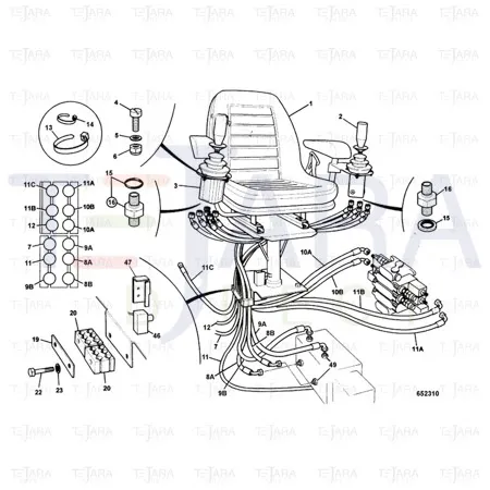 JCB Part No.# 632/80000, Hose low pressure - JCB Spare Parts