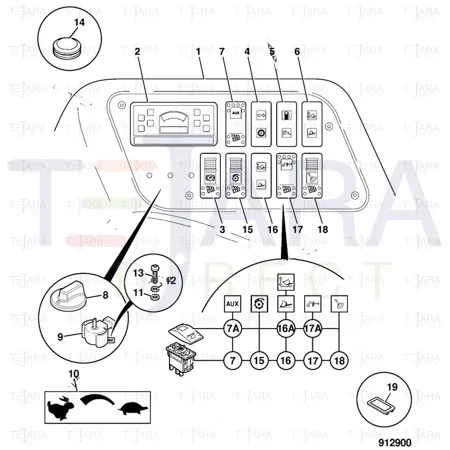 JCB Part No.# 704/50229, INSTRUMENT PANEL ROBOT S2 - JCB Spare Parts