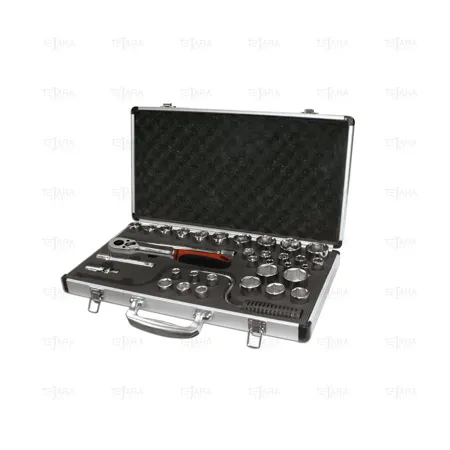 SET OF 35 PCS. SOCKET WRENCHES 1/2" (10-32 MM Y 5/16" - 1.1/4") 6 EDGES - EGA Master