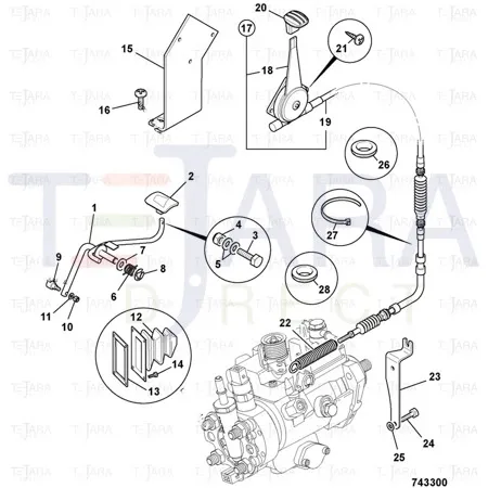 JCB Part No.# 910/60215, Assembly throttle control - JCB Spare Parts