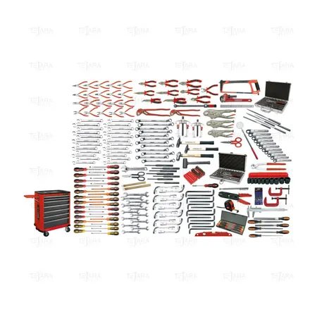 INDUSTRIAL MAINTENANCE SET 299 PCS. WITH ROLLER CABINET AND EVA TRAYS MM - EGA Master