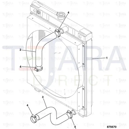 JCB Part No.# 834/11475, Hose bottom - JCB Spare Parts