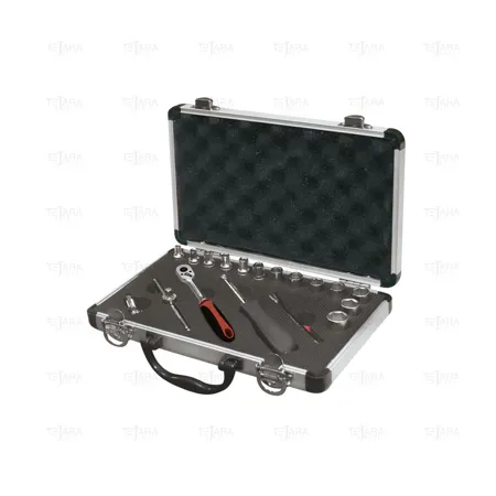 SOCKET SET 1/4" - 18 PCS (4-14 MM) 6 EDGES - EGA Master