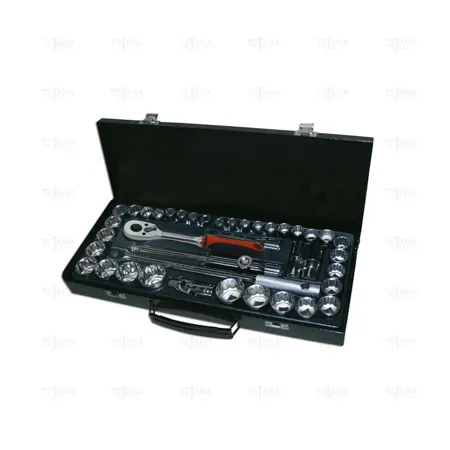 SET OF 41 PCS. SOCKET WRENCHES (10-32 MM Y 3/8" - 1.1/4") 12 EDGES - EGA Master