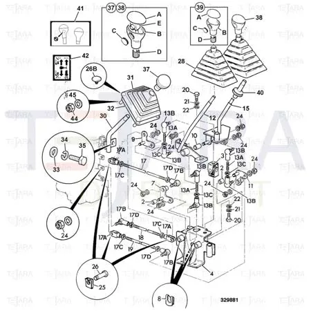 JCB Part No.# 161/00942, LEVER MAIN - JCB Spare Parts