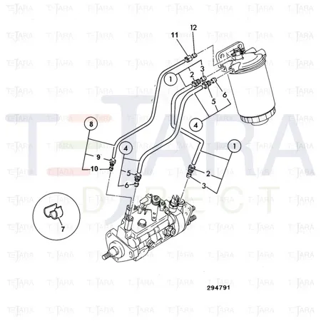 JCB Part No.# 02/201861, PIPE FUEL, SECONDA - JCB Spare Parts