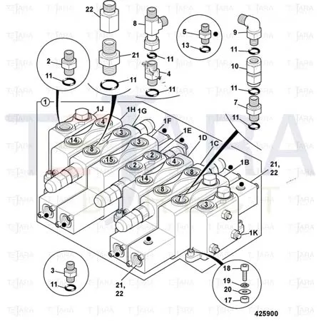 JCB Part No.# 1620/2056, ADAPTOR G5/8Ax7/8SAE - JCB Spare Parts