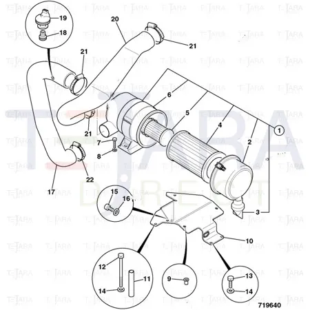 JCB Part No.# 834/10750, INDUCTION HOSE turbo - JCB Spare Parts