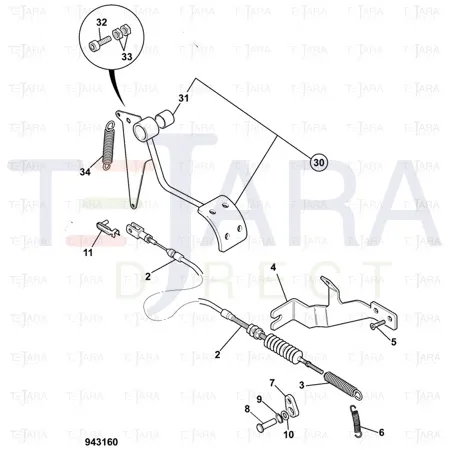 JCB Part No.# 331/65152, PLATE THROTTLE EXT. - JCB Spare Parts