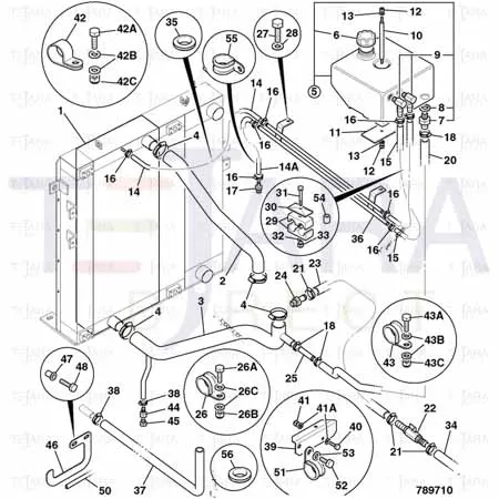 JCB Part No.# 834/11133, TOP HOSE - FRONT - JCB Spare Parts