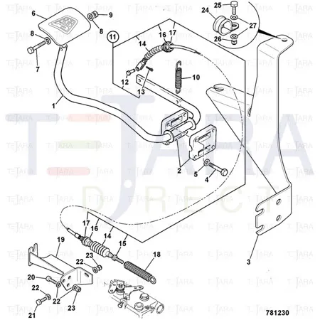 JCB Part No.# 331/49517, ACCELERATOR CABLE - JCB Spare Parts