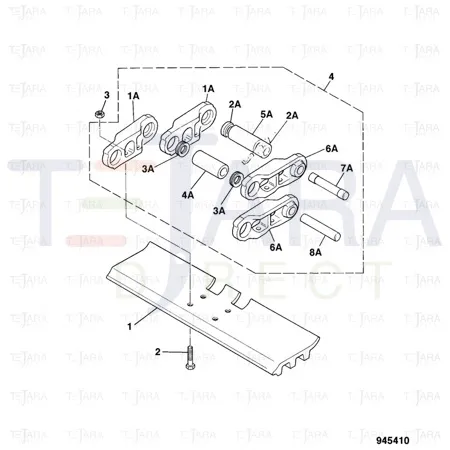 JCB Part No.# JRA0104, LINK -TRACK LH - JCB Spare Parts