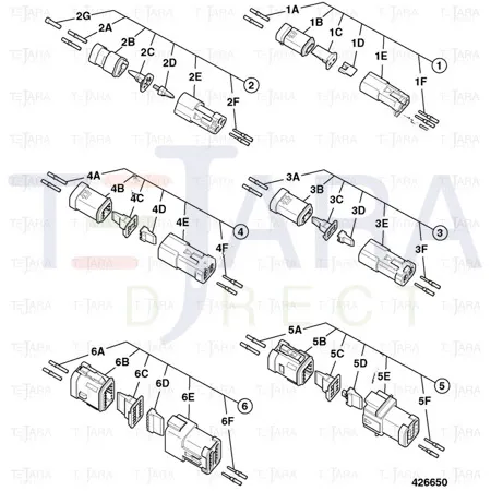 JCB Part No.# 7212/0029, 2 WAY DT06 PIN RECEPT (P545) - JCB Spare Parts