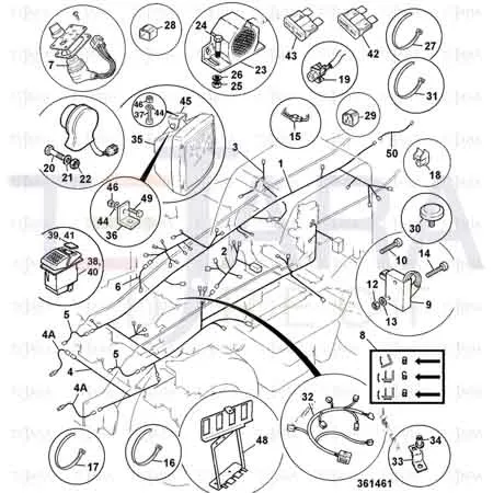 JCB Part No.# 721/10651, HARNESS CHASSIS - JCB Spare Parts