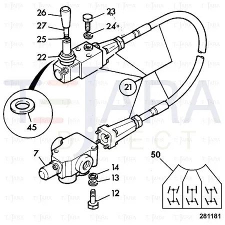 JCB Part No.# 160/01791, STEER MODE VALVE/CABLE - JCB Spare Parts