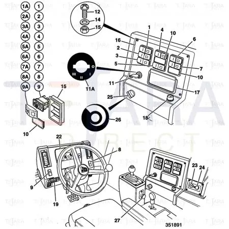 JCB Part No.# 701/60030, (P) SWITCH 24v ROAD LIGHTS - JCB Spare Parts
