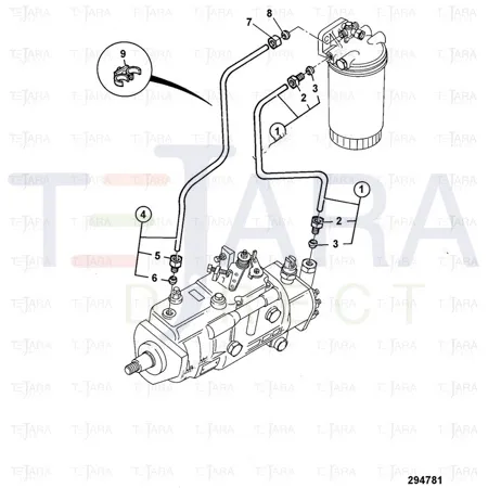 JCB Part No.# 02/201845, PIPE FUEL - JCB Spare Parts