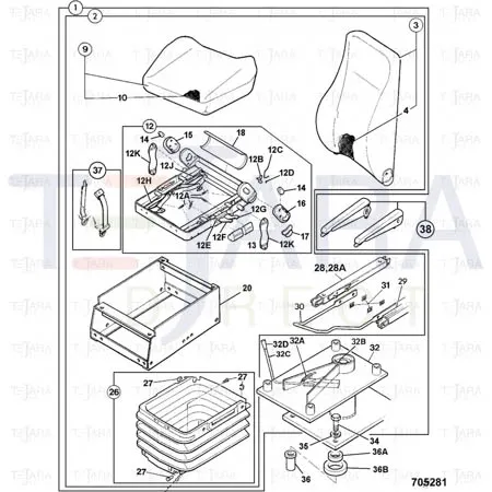 JCB Part No.# 332/A1009, INNER SPACER - JCB Spare Parts