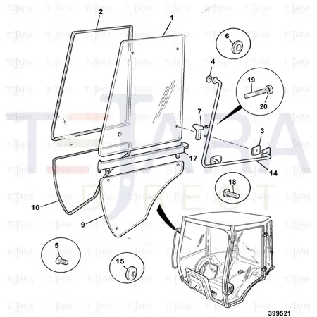 JCB Part No.# 331/23363, UPPER SEAL RH WINDOW 3.492mm long - JCB Spare Parts