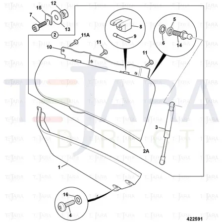 JCB Part No.# 826/10893, Pin hinge toolbox lid - JCB Spare Parts