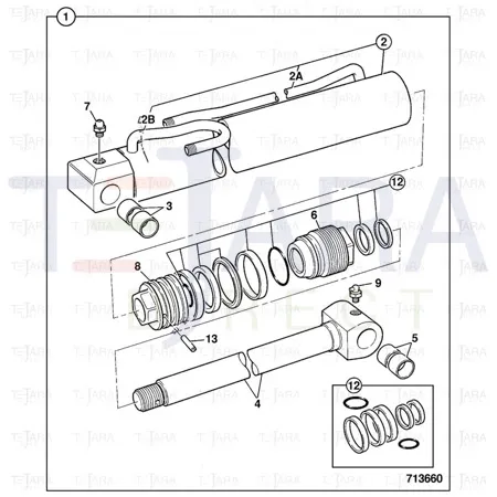 JCB Part No.# 590/40191, WA.ROD P54 DISPLACEMENT - JCB Spare Parts