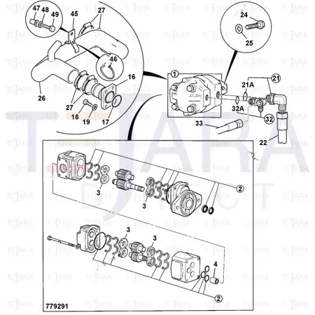 JCB Part No.# 332/F9028, Twin Pump 33/23 ccr - JCB Spare Parts