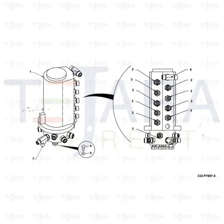 JCB Part No.# 1751/0606, ADAPTOR ORFS M -06/SAE ORB -06 - JCB Spare Parts