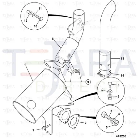 JCB Part No.# 331/28143, EXHAUST SILENCER - JCB Spare Parts