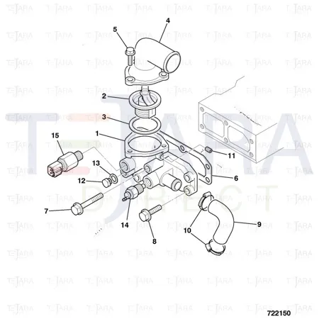 JCB Part No.# 02/801585, HOSE, BY-PASS - JCB Spare Parts