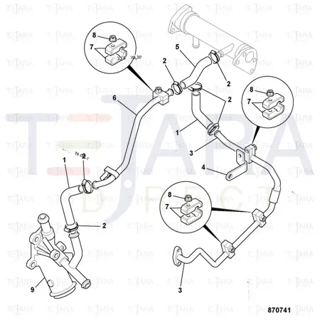 JCB Part No.# 02/802250, Connector pipe - JCB Spare Parts